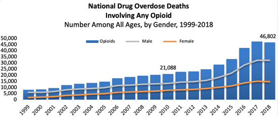 All Opioid Deaths by Year