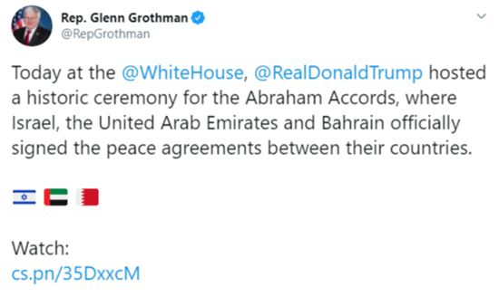 Abraham Accords Tweet