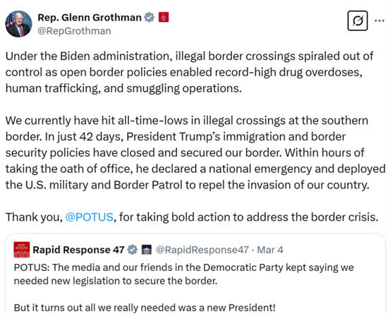 Border Tweet After SOTU